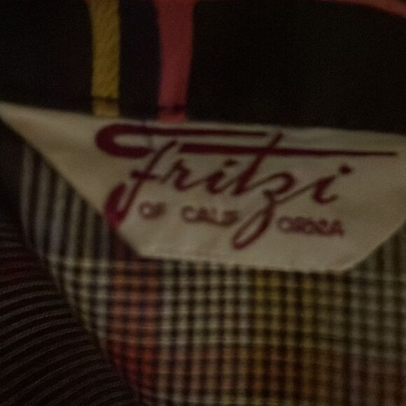 Vintage Plaid Button Down Mini Shirt Dress 1970s Medium - Picture 10 of 11